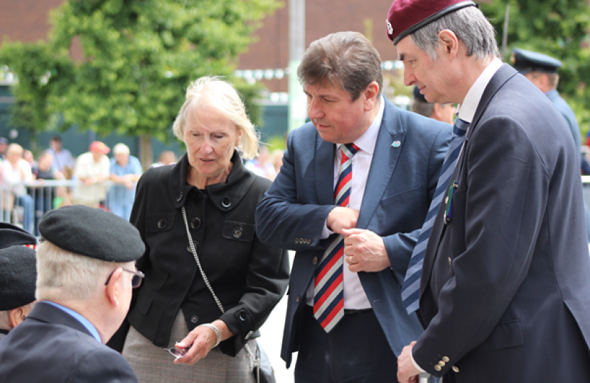 Stephen is pictured with, Basildon Council Leader Andrew Baggott and Cllr Terri Sergeant (Cabinet Member for Communities)