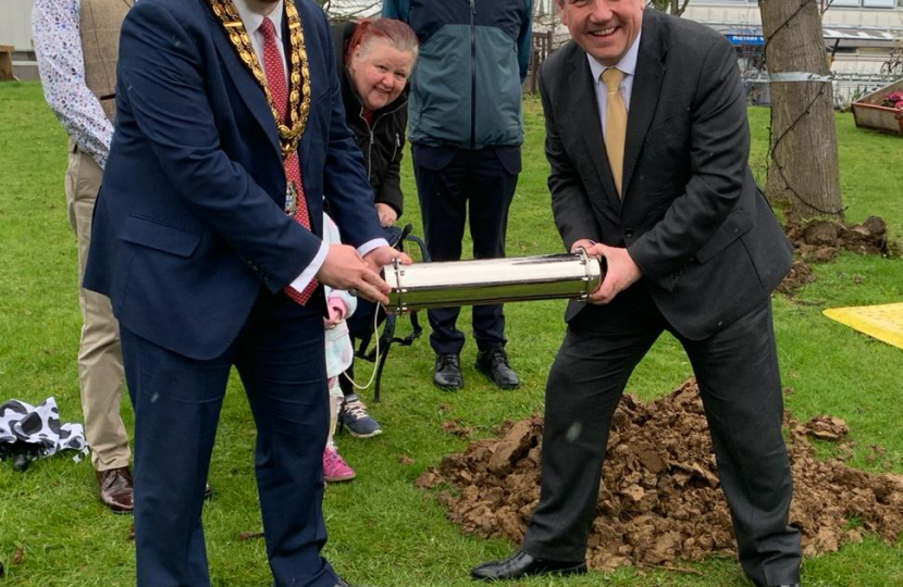 Burial of time capsule.