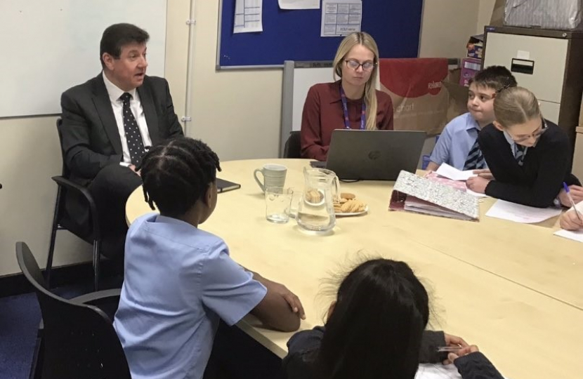 Stephen at the school council meeting.