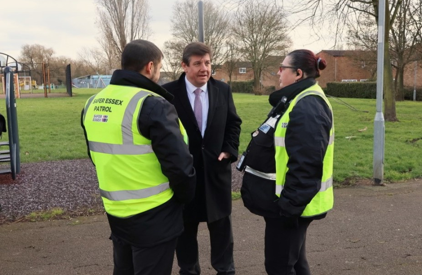 Stephen speaks with volunteer officers earlier this year.