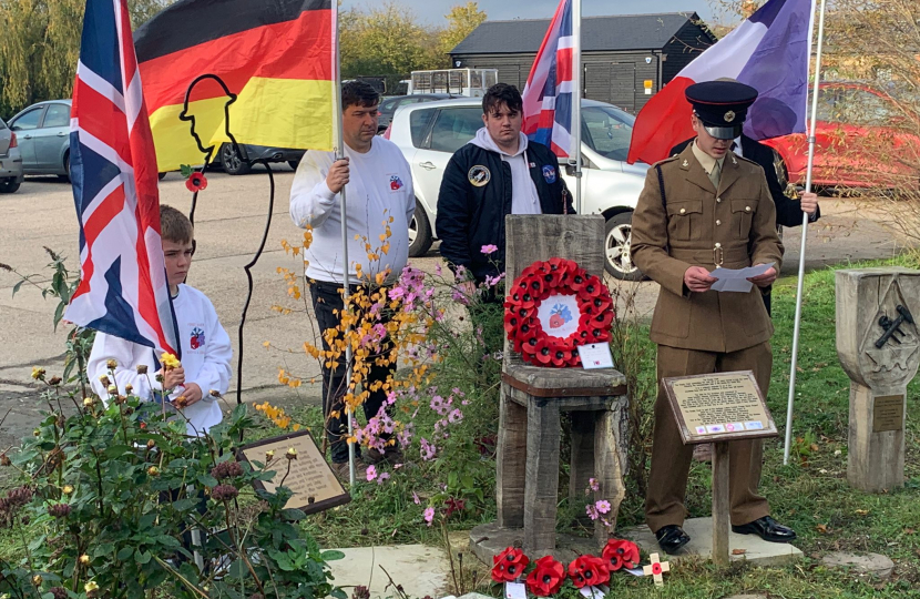 Stephen attends Basildon "Forget Never" Project's Remembrance Service.