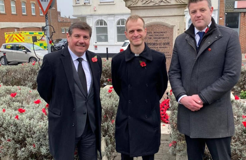 Stephen attends Stanford-le-Hope Remembrance Service.