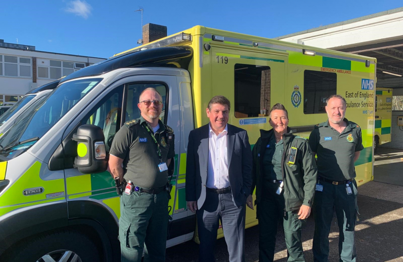 Stephen meets Basildon Ambulance Station crew.