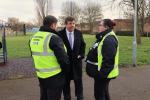 Stephen speaks with volunteer officers earlier this year.