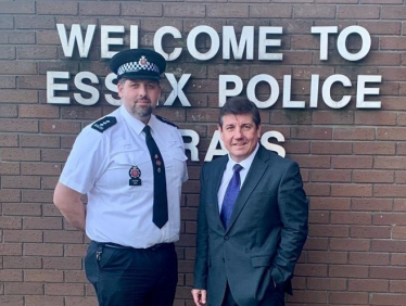 Chief Inspector Tony Atkin and Stephen Metcalfe MP.