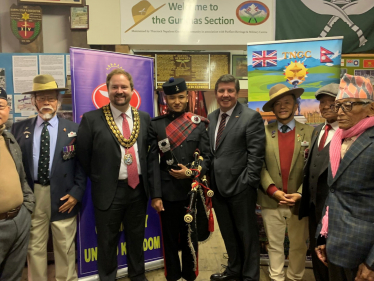 Stephen Metcalfe and the Mayor of Thurrock meet Thurrock's Gurkha community.