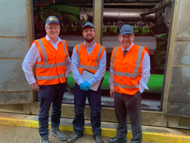 James Harman, CEO of EDL, Thomas Clarke, the site manager, and Stephen Metcalfe MP.