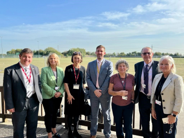 Stephen with Baroness Barran and the team from St Clere’s discussing future provision of the school.