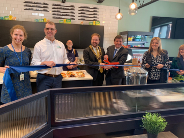 Stephen cuts the ribbon to officially launch Spacious Place, along with the Mayor of Thurrock.