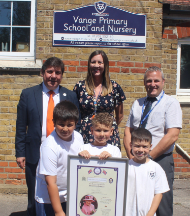 Stephen visits Vange Primary