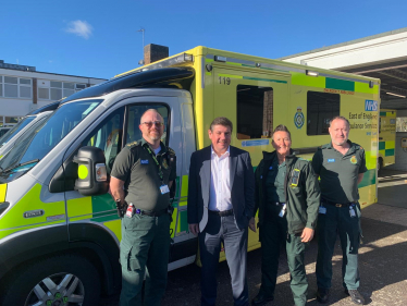 Stephen meets Basildon Ambulance Station crew.